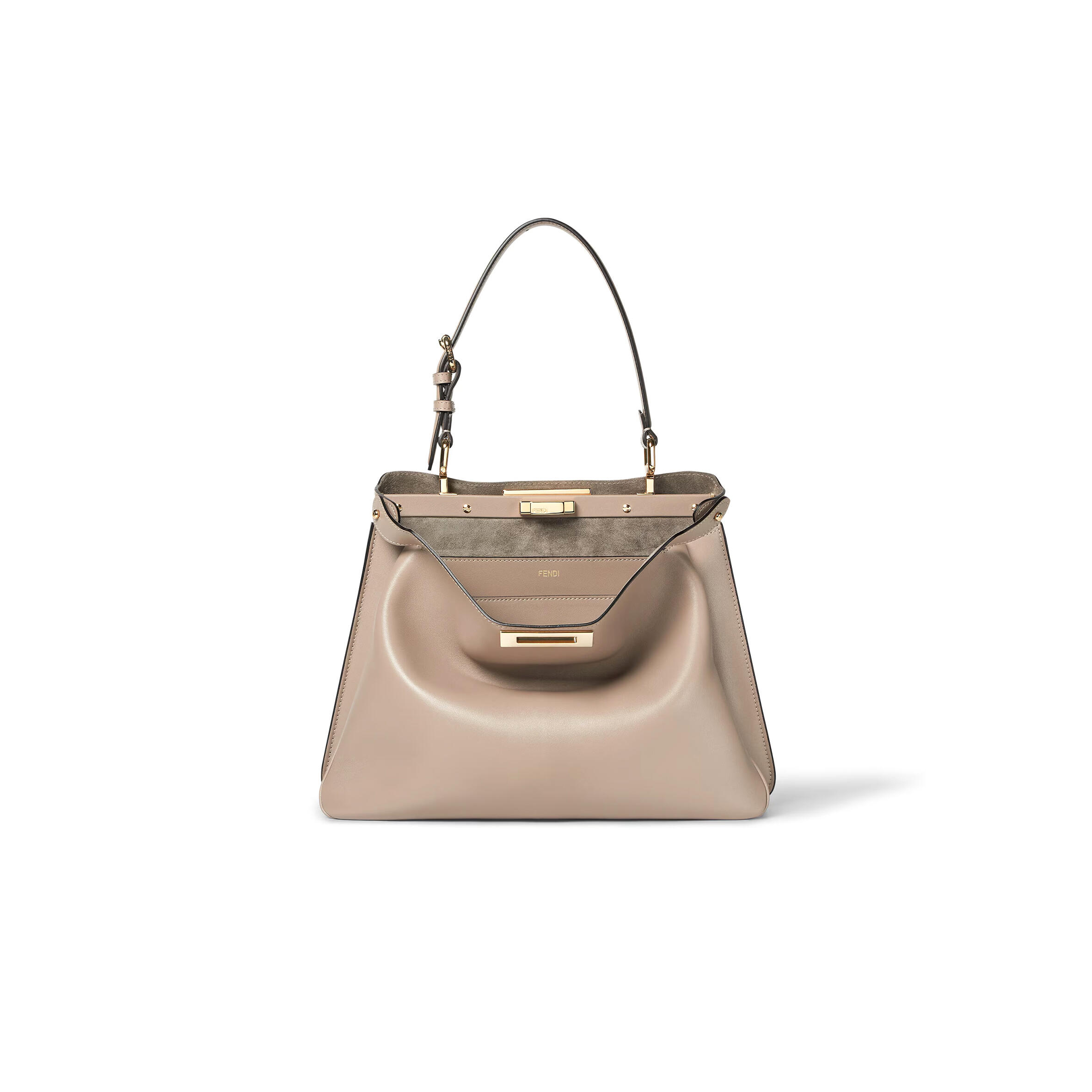 F**di peekaboo soft medium dove grey leather bag 8bn353aovhf0e65 (33*25.5*10cm)